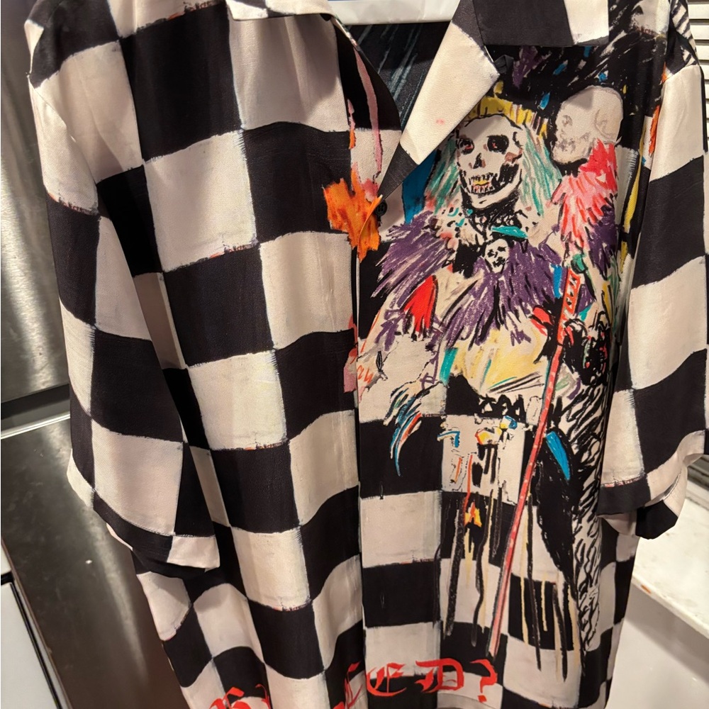 AMIRI x Wes Lang Men’s L silk checkered bowling shirt